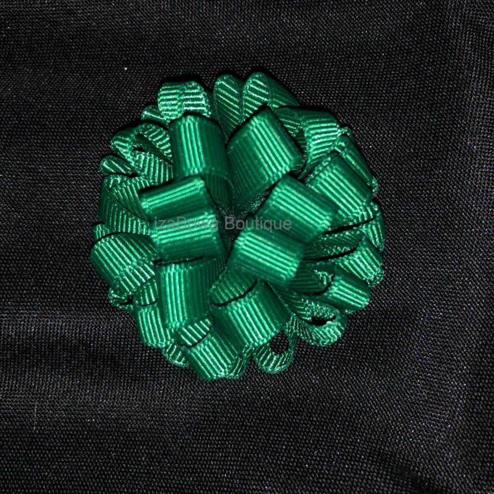 Forest Green  2 1/2" Loopy Bow   4B2587  Handmade NWT Boutique
